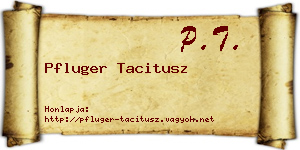 Pfluger Tacitusz névjegykártya
